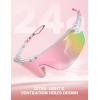 imageLamicall 24g Polarized Sports Sunglasses for Men Women  UV400 Protection Sun Glasses for Running Cycling Baseball FishingTransparent Framepink Lens
