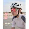 imageLamicall 24g Polarized Sports Sunglasses for Men Women  UV400 Protection Sun Glasses for Running Cycling Baseball FishingTransparent Framepink Lens