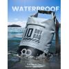 imageLamicall 30L ampamp 5L Dry Bag Waterproof Backpack  Zippered Pocket Roll Top Waterproof Bag Blueish Gray ampamp Black