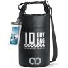 imageLamicall 5L ampamp 10L Dry Bag Waterproof Backpack  Zippered Pocket Roll Top Waterproof Bag Blueish Gray ampamp Black