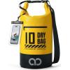 imageLamicall 5L ampamp 10L Dry Bag Waterproof Backpack  Zippered Pocket Roll Top Waterproof Bag Navy Blue ampamp Lemon Yellow