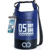 imageLamicall 5L ampamp 10L Dry Bag Waterproof Backpack  Zippered Pocket Roll Top Waterproof Bag Navy Blue ampamp Lemon Yellow