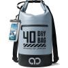 imageLamicall Dry Bag Waterproof Backpack  Zippered Pocket 5L10L20L30L40L Roll Top Waterproof Bag with Water Proof Phone Pouch Floatable Drybag for Swimming Boating Kayaking Camping BeachBlueish Gray