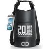 imageLamicall Dry Bag Waterproof Backpack  Zippered Pocket 5L10L20L30L40L Roll Top Waterproof Bag with Water Proof Phone Pouch Floatable Drybag for Swimming Boating Kayaking Camping BeachBlack
