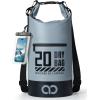 imageLamicall Dry Bag Waterproof Backpack  Zippered Pocket 5L10L20L30L40L Roll Top Waterproof Bag with Water Proof Phone Pouch Floatable Drybag for Swimming Boating Kayaking Camping BeachBlueish Gray