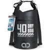 imageLamicall Dry Bag Waterproof Backpack  Zippered Pocket 5L10L20L30L40L Roll Top Waterproof Bag with Water Proof Phone Pouch Floatable Drybag for Swimming Boating Kayaking Camping BeachBlack
