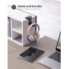 imageLamicall Headphone Stand Headset Hanger  360 Degree Rotation Earphone Hook Holder Mount Table Headphone Stand with Cable Organizer Gaming Headset Clamp for HyperX Razer Sony Sennheiser  BlackBlack