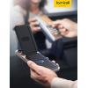 imageLamicall Magnetic Phone Stand  Slim Faux Leather Grip for Apple MagSafe Wallet Magnet 3 Cards Holder Finger Loop Grip for iPhone 15141312 Series Black