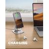 imageLamicall Phone Stand for Apple MagSafe Charger Not Fits 2024 Ver  Dual Hinge Collapsible Adjustable Charging Holder Dock for Desk Nightstand Fit for Airpods iPhone 16151413 SeriesOnly Standfor NonMagSafe  Stable Base Stand