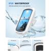 imageLamicall Shower Phone Holder with Speaker Holes IPX6 Waterproof Clear Sound ampamp 480 Rotation Shower Case Accessories Waterproof Bathroom Wall Mount for iPhone 16 Pro Max S25 Ultra 47quot Big PhonesSnow White