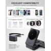 imageLamicall Wireless Charging Station for MagSafe  3 in 1 Wireless Foldable Charger Stand for Apple Multiple Devices for iPhone 16 15 14 13 12 Pro Max Apple Watch Ultra Series 10 9 SE Airpods 4 3 ProBlack