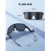 imageLamicall XL Size Polarized Sports Sunglasses for Men Women Large UV400 Protection Sun Glasses Running Cycling BaseballBlack Framegray Lens