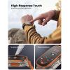 imageLamicall for Apple Watch Ultra Screen Protector  Titanium Bumper Frame Case Cover 2Pack Tempered Glass Film Sensitive Touch for iWatch Ultra 49mm Orange