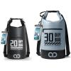 imageLamicall 30L ampamp 20L Dry Bag Waterproof Backpack  Zippered Pocket Roll Top Waterproof Bag Blueish Gray ampamp Black