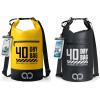 imageLamicall 40L ampamp 40L Dry Bag Waterproof Backpack  Zippered Pocket Roll Top Waterproof Bag Black ampamp Lemon Yellow