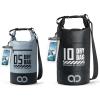 imageLamicall 5L ampamp 10L Dry Bag Waterproof Backpack  Zippered Pocket Roll Top Waterproof Bag Blueish Gray ampamp Black