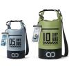 imageLamicall 5L ampamp 10L Dry Bag Waterproof Backpack  Zippered Pocket Roll Top Waterproof Bag Blueish Gray ampamp Olive Green