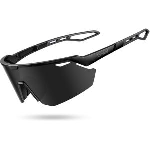 imageLamicall 24g Polarized Sports Sunglasses for Men Women  UV400 Protection Sun Glasses for Running Cycling Baseball FishingBlack Framegray Lens