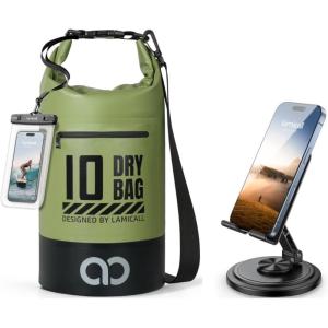 imageLamicall Dry Bag Waterproof Backpack ampamp Adjustable Phone Stand for Desk