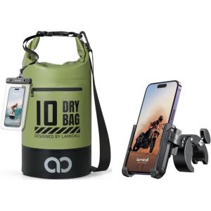 imageLamicall Dry Bag Waterproof Backpack ampamp Motorcycle Phone Mount Holder