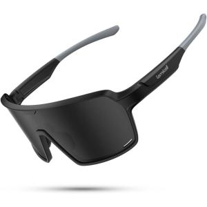 imageLamicall XL Size Polarized Sports Sunglasses for Men Women Large UV400 Protection Sun Glasses Running Cycling BaseballBlack Framegray Lens