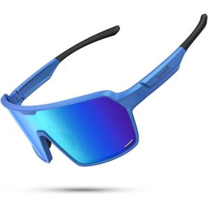 imageLamicall XL Size Polarized Sports Sunglasses for Men Women Large UV400 Protection Sun Glasses Running Cycling BaseballBlue Frameblue Lens