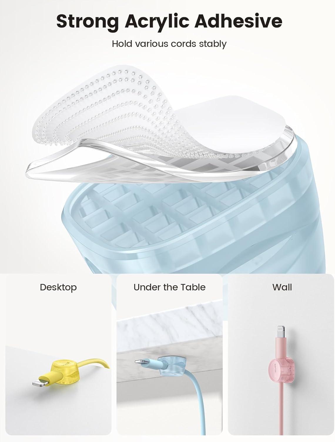 image12Pack Cord Organizer Spring Clips Office Desk Accessories  Lamicall Desk Cable Management Clips Dorm Room Bedroom Essentials Phone Charger Cord Holder Wire Organizer Keeper for NightstandMacaron Colors