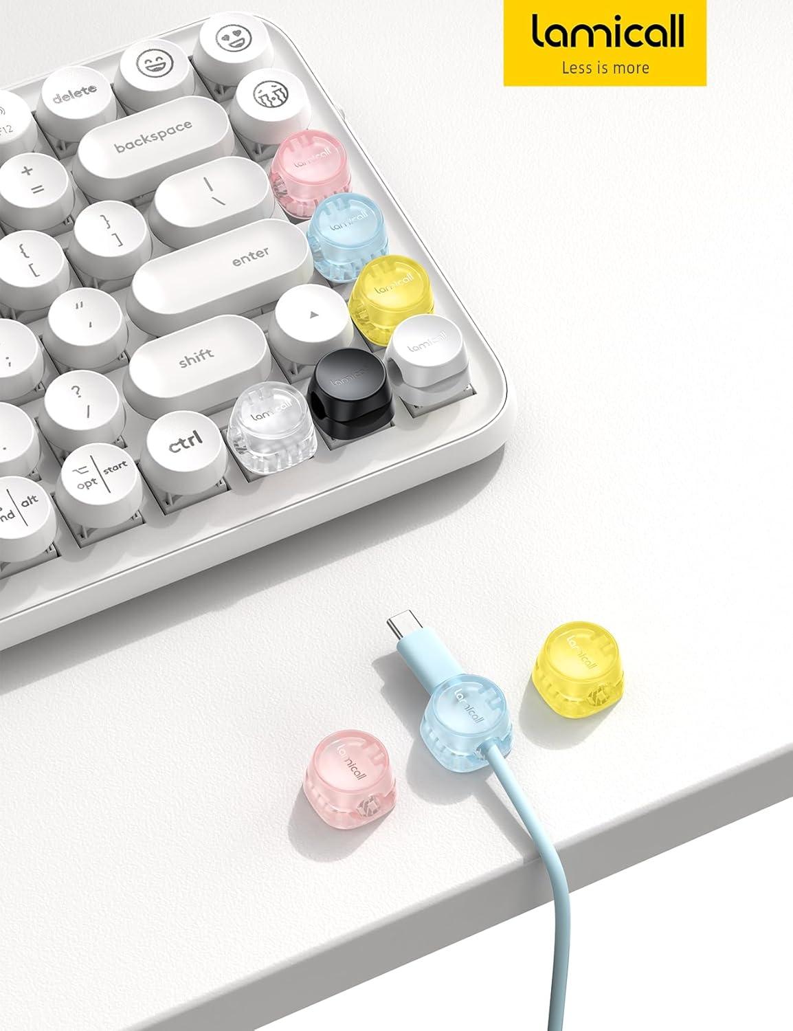 image12Pack Cord Organizer Spring Clips Office Desk Accessories  Lamicall Desk Cable Management Clips Dorm Room Bedroom Essentials Phone Charger Cord Holder Wire Organizer Keeper for NightstandMacaron Colors