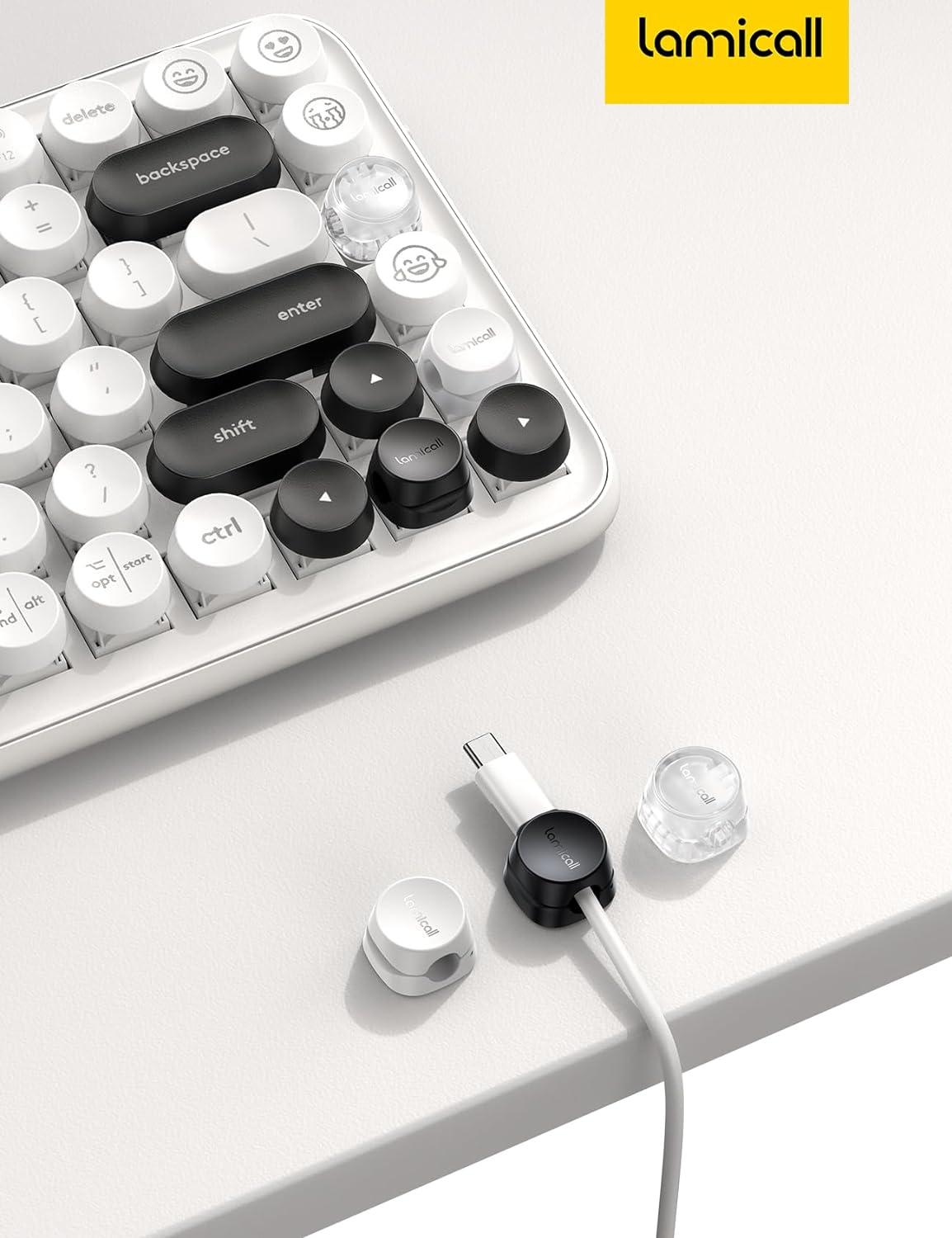 image12Pack Cord Organizer Spring Clips Office Desk Accessories  Lamicall Desk Cable Management Clips Dorm Room Bedroom Essentials Phone Charger Cord Holder Wire Organizer Keeper for NightstandBlack
