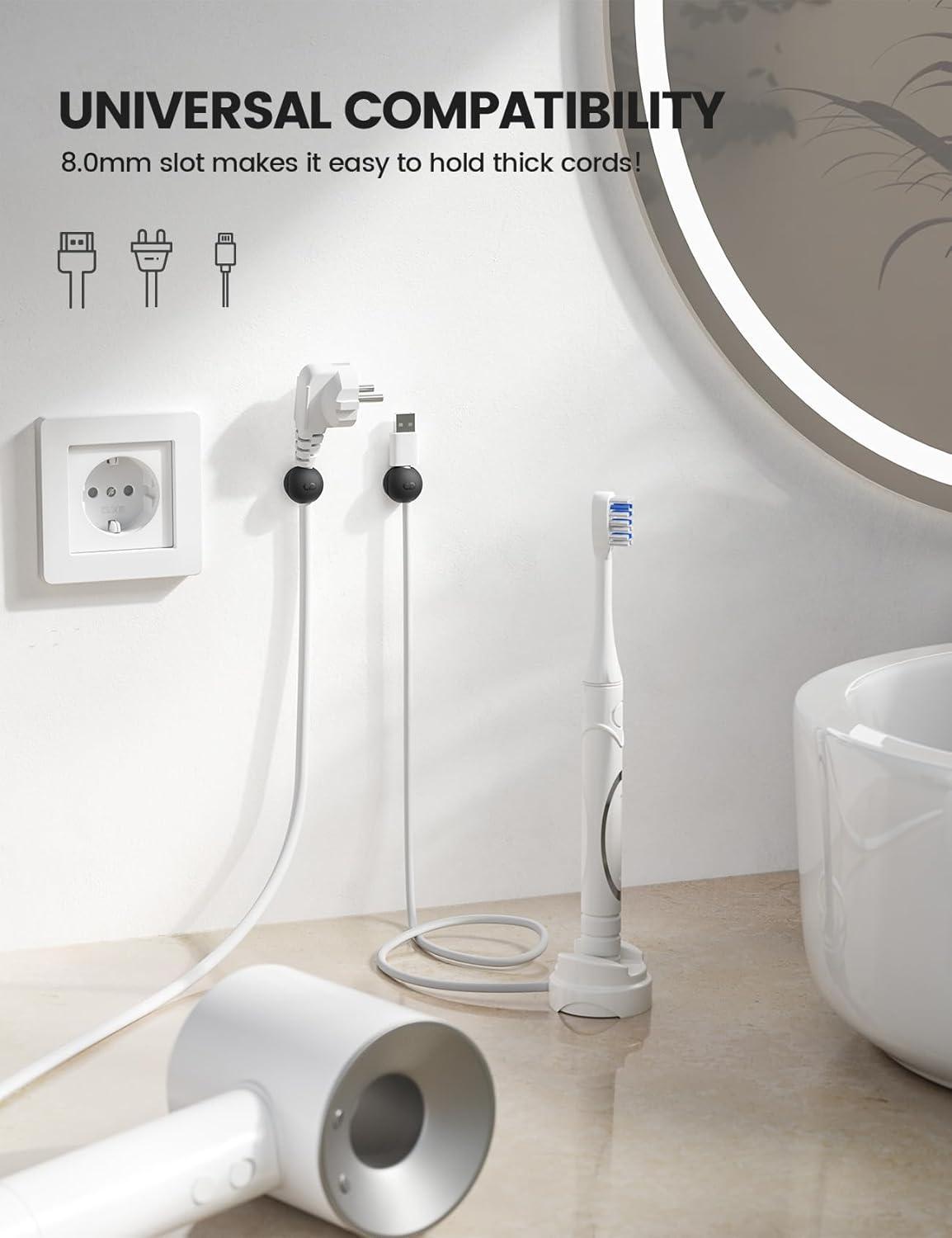 image8Pack Magnetic Cord Organizer Clips  Lamicall MiniSoft Silicone Cable Management for Phone Charger Cords Strong Magnet Adhesive Cord Holder for DeskNightstandHomeOffice Organizer Accessories