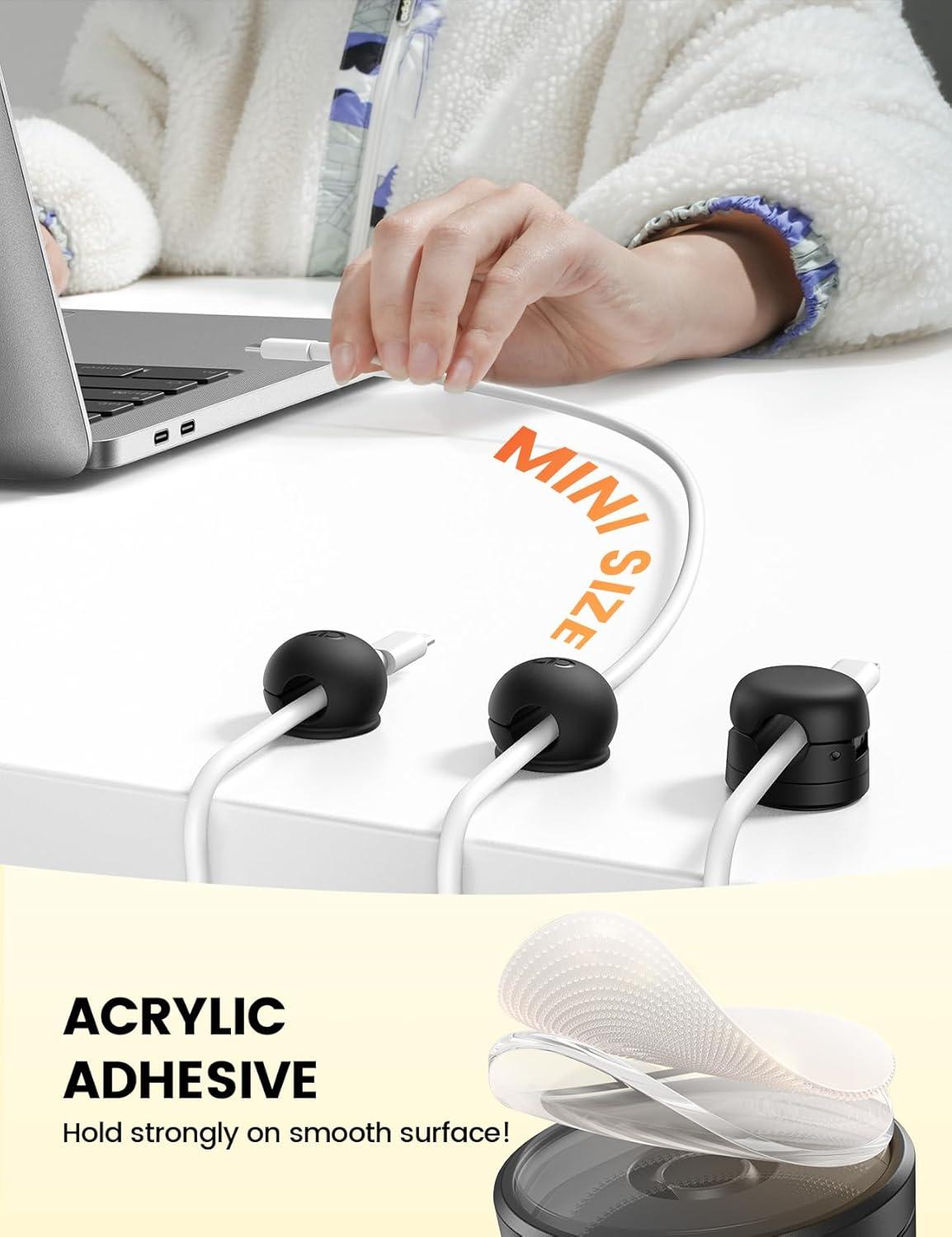 image8Pack Magnetic Cord Organizer Clips  Lamicall MiniSoft Silicone Cable Management for Phone Charger Cords Strong Magnet Adhesive Cord Holder for DeskNightstandHomeOffice Organizer Accessories