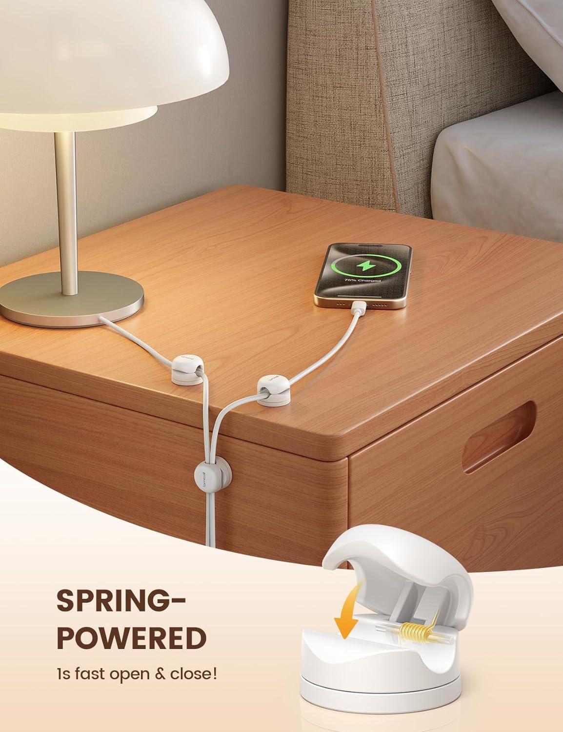 imageLamicall 12Pack Rotatable Cord Organizer Office Desk Nightstand Accessories  Cable Clips Management Birthday Gifts for Teens Friends Desk Phone Charger Holder Gadget Home Workspace Organizer6Pack