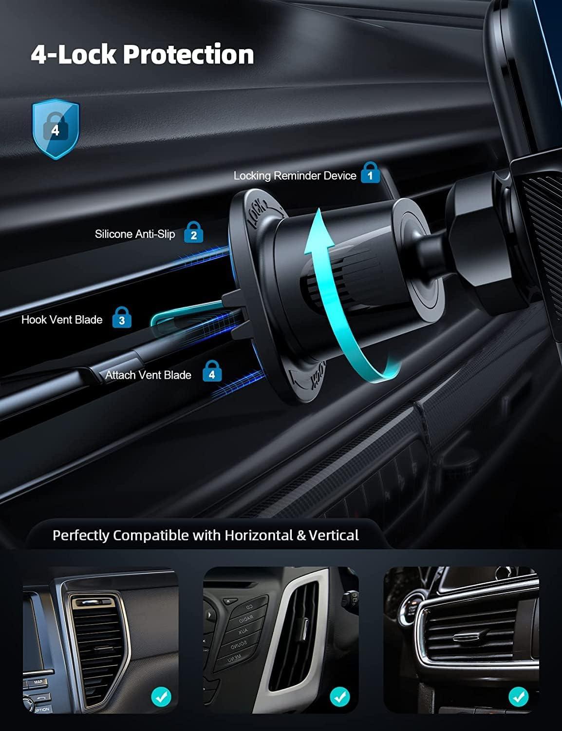 imageLamicall 2025 Wider Clamp ampamp Metal Hook Car Phone Holder Vent Thick Cases Friendly Phone Holders for Your Car Mount Automobile Hands Free Cradle Air Vent for iPhone 16 15 14 13 Pro Max SmartphoneNEW Upgraded  Wood grain
