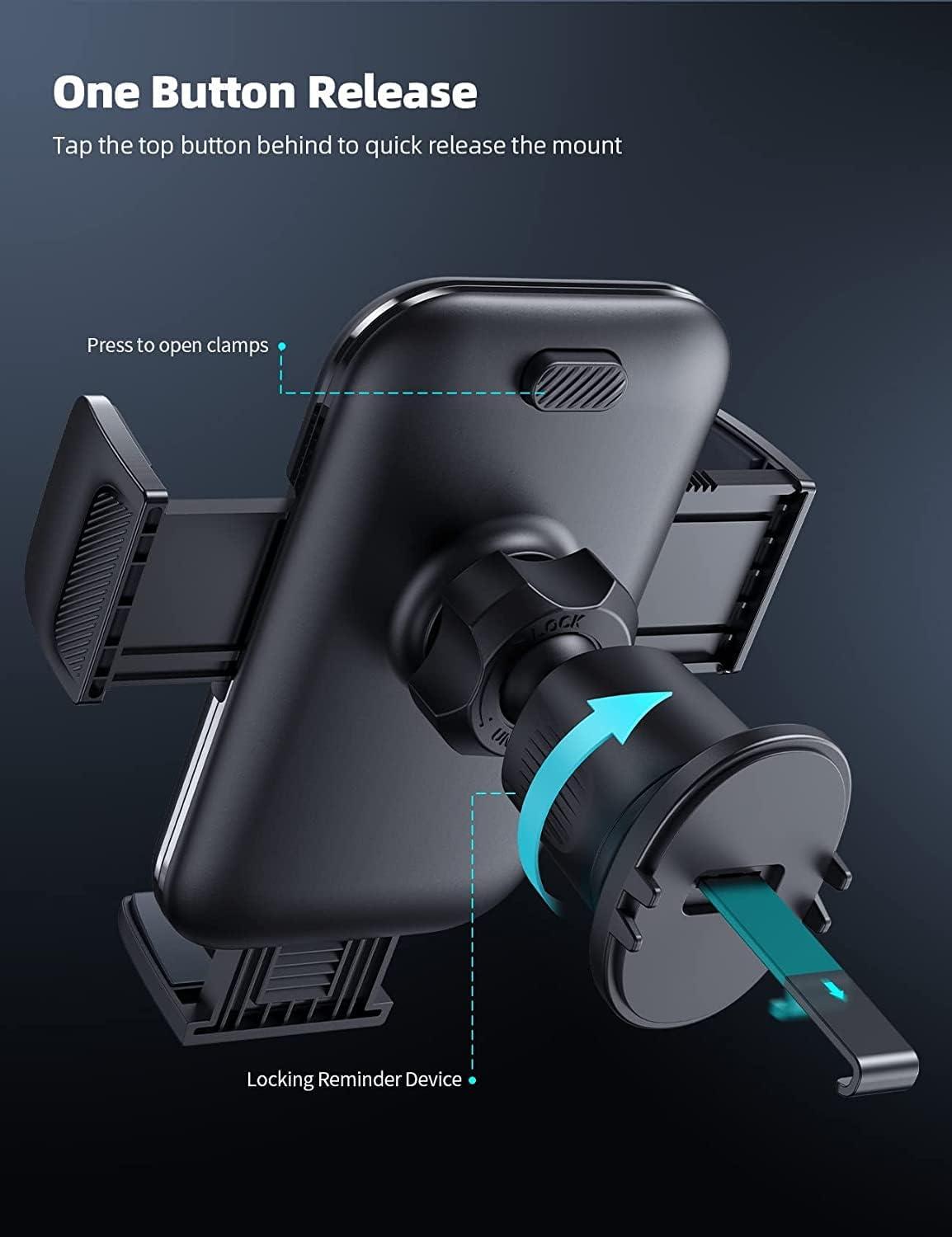 imageLamicall 2025 Wider Clamp ampamp Metal Hook Car Phone Holder Vent Thick Cases Friendly Phone Holders for Your Car Mount Automobile Hands Free Cradle Air Vent for iPhone 16 15 14 13 Pro Max SmartphoneNEW Upgraded  Wood grain