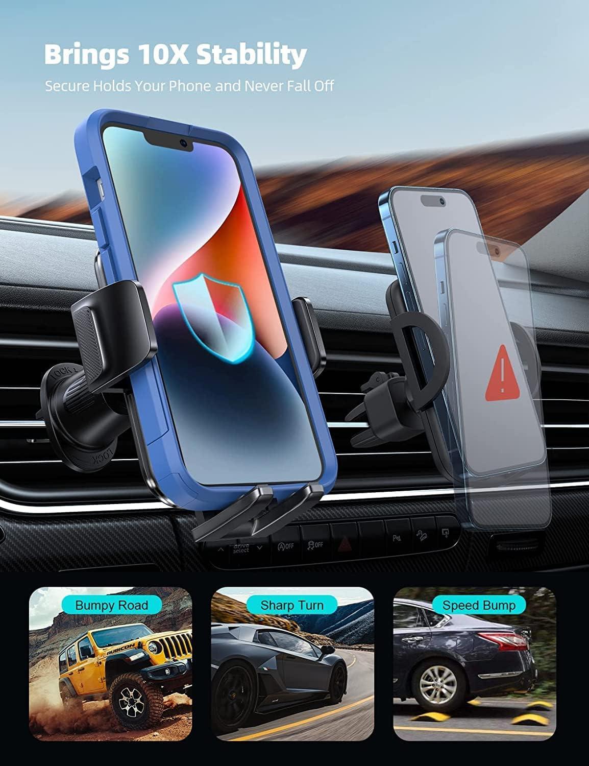 imageLamicall 2025 Wider Clamp ampamp Metal Hook Car Phone Holder Vent Thick Cases Friendly Phone Holders for Your Car Mount Automobile Hands Free Cradle Air Vent for iPhone 16 15 14 13 Pro Max SmartphoneNEW Upgraded  Wood grain