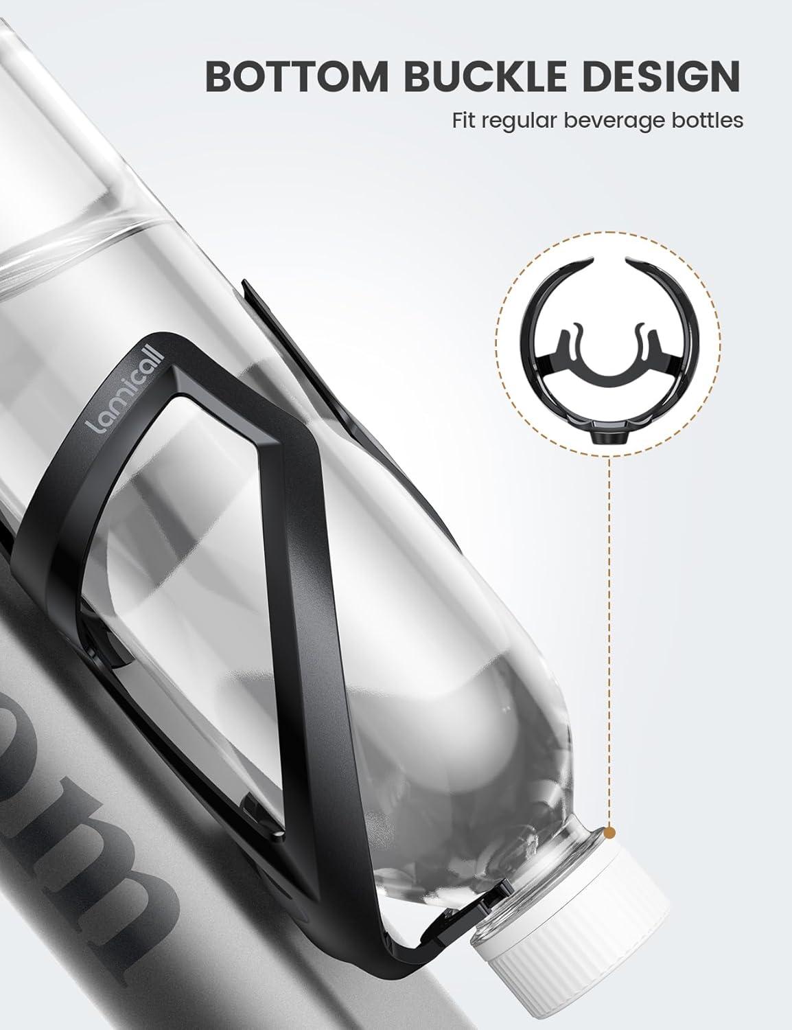 imageLamicall Bike Water Bottle Holder  12 Oz Ultralight ampamp Sturdy Bike Cup Holder Bicycle Drink Cage Cycling Bike Water Bottle Cage with Screw Tool for 275394quot Diameter BottlesBlack