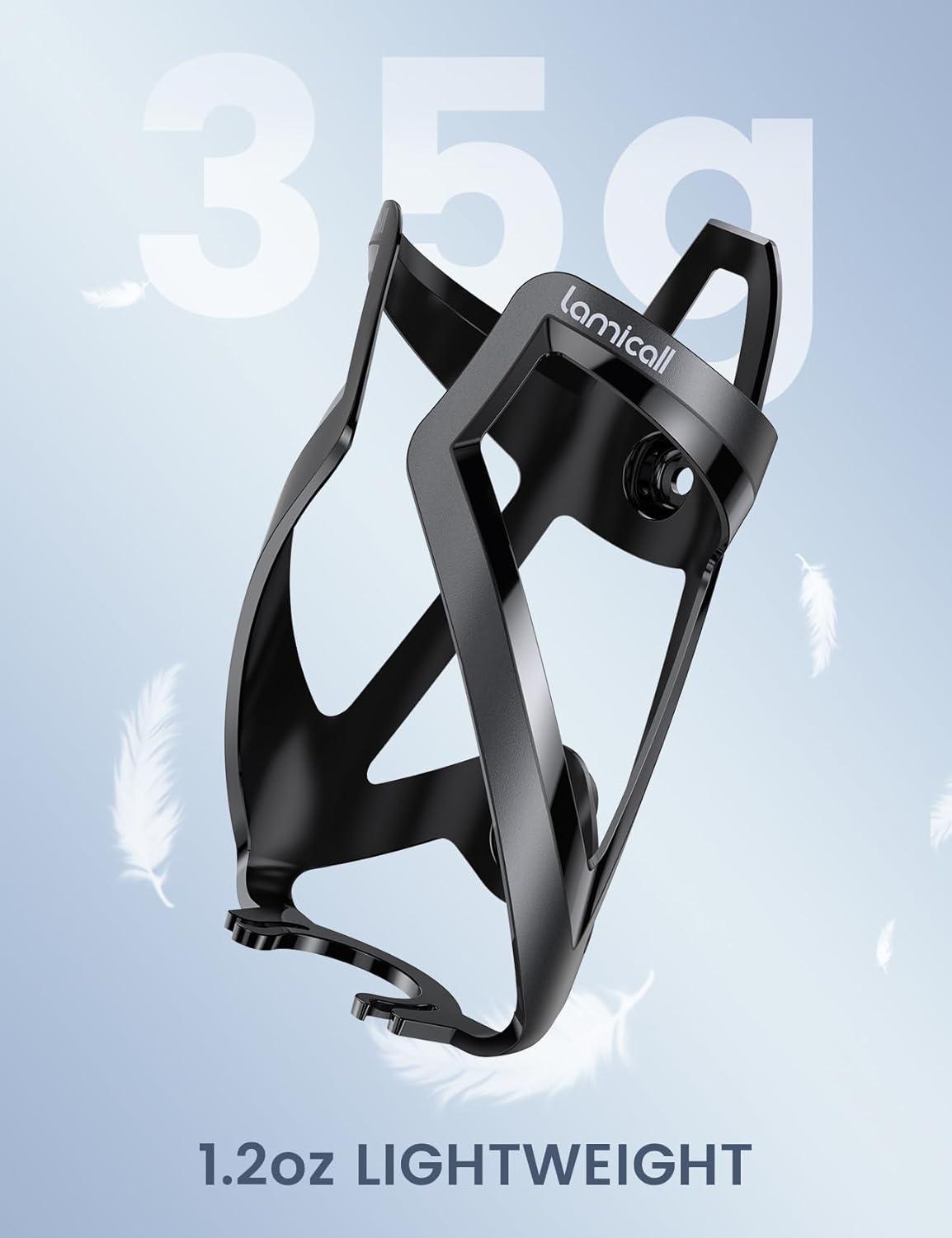 imageLamicall Bike Water Bottle Holder  12 Oz Ultralight ampamp Sturdy Bike Cup Holder Bicycle Drink Cage Cycling Bike Water Bottle Cage with Screw Tool for 275394quot Diameter BottlesBlack2 Pack