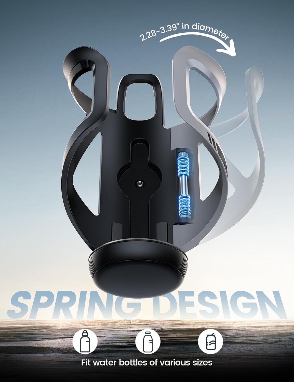 imageLamicall Bike Water Bottle Holder  Tracker Storage Adjustable Spring Design Bike Cup Holder Bicycle Drink Cage Cycling Bike Water Bottle Cage with Screws Tool for 228339quot Diameter Bottles228339 Diameter