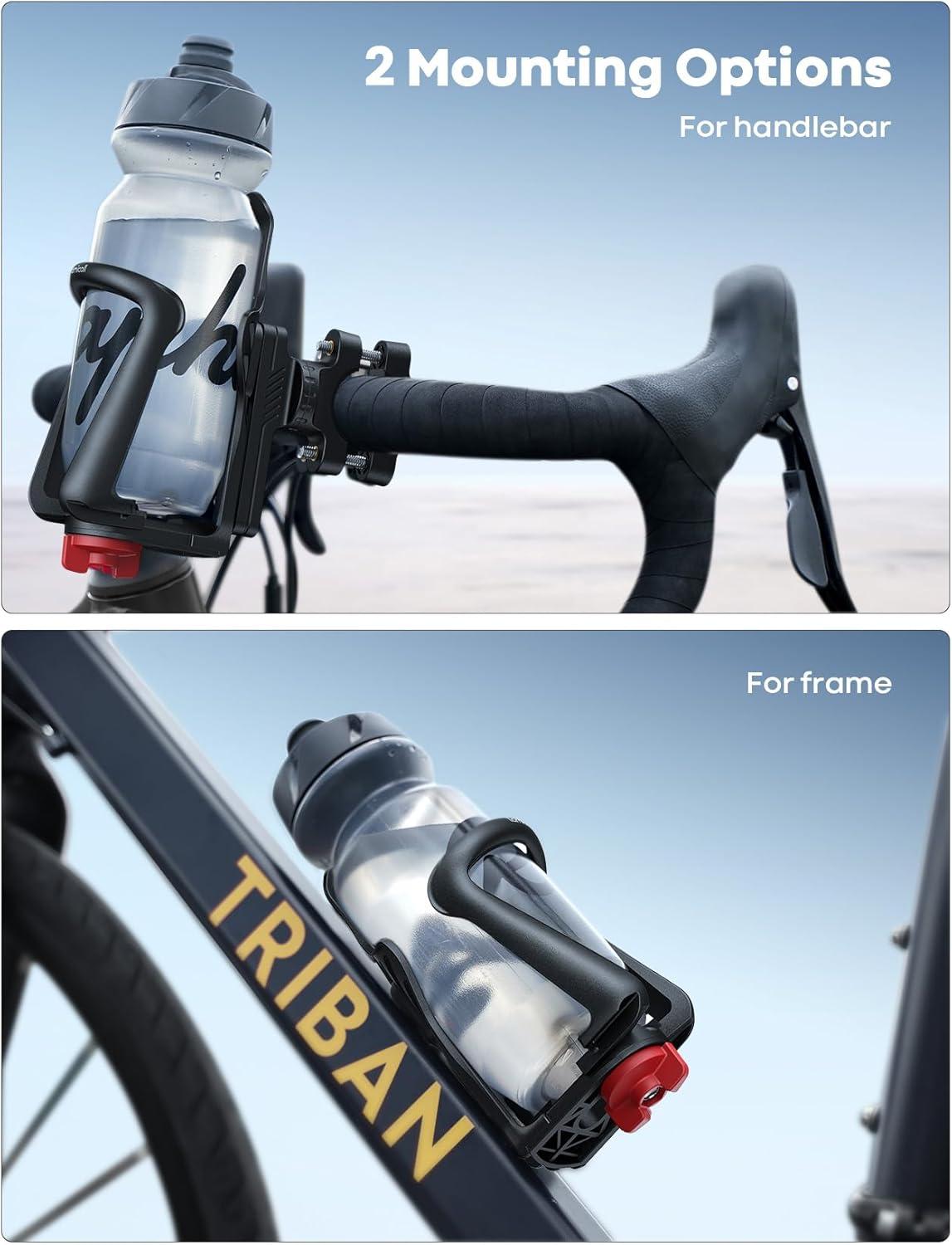 imageLamicall Bike Water Bottle Holder  for 2275quot Diameter Bottles for Handlebar ampamp Frame Motorcycle Cup Holder Bicycle Drink Cage with Screw Tool Fit Standard and Smaller Size Bottles2275 Bottles