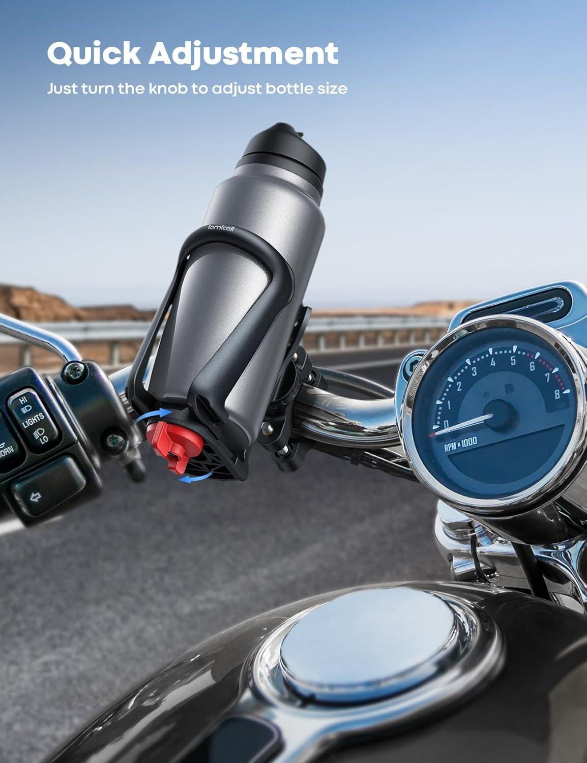imageLamicall Bike Water Bottle Holder  for 2275quot Diameter Bottles for Handlebar ampamp Frame Motorcycle Cup Holder Bicycle Drink Cage with Screw Tool Fit Standard and Smaller Size Bottles2275 Bottles