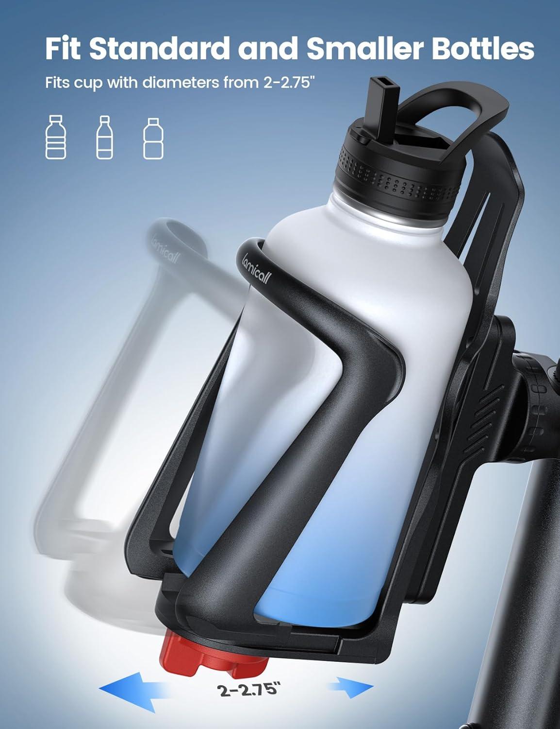 imageLamicall Bike Water Bottle Holder  for 2275quot Diameter Bottles for Handlebar ampamp Frame Motorcycle Cup Holder Bicycle Drink Cage with Screw Tool Fit Standard and Smaller Size Bottles2275 Bottles
