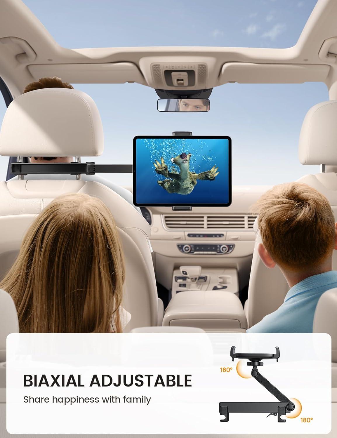 imageLamicall Car Headrest Tablet Holder  Lockable 3 in 1 Extension Arm Upgrade Tablet Mount for Car Backseat Road Trip Essentials for Kids for iPad Pro Air Mini Galaxy Fire HD 4713quot Tablets