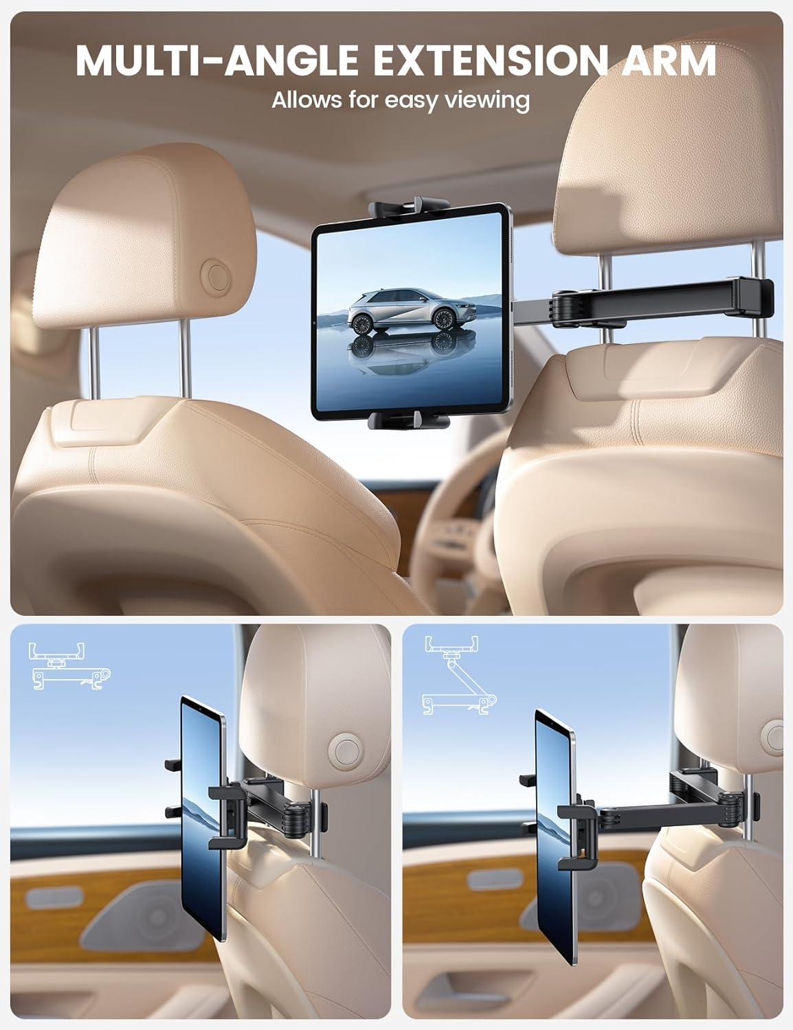 imageLamicall Car Headrest Tablet Holder  Lockable Thick Case Friendly Foldable Clip Car Backseat Tablet Mount Car Accessories for Kids for iPad Pro Air Mini Galaxy Fire HD 4713quot Tablets4713 Tablets