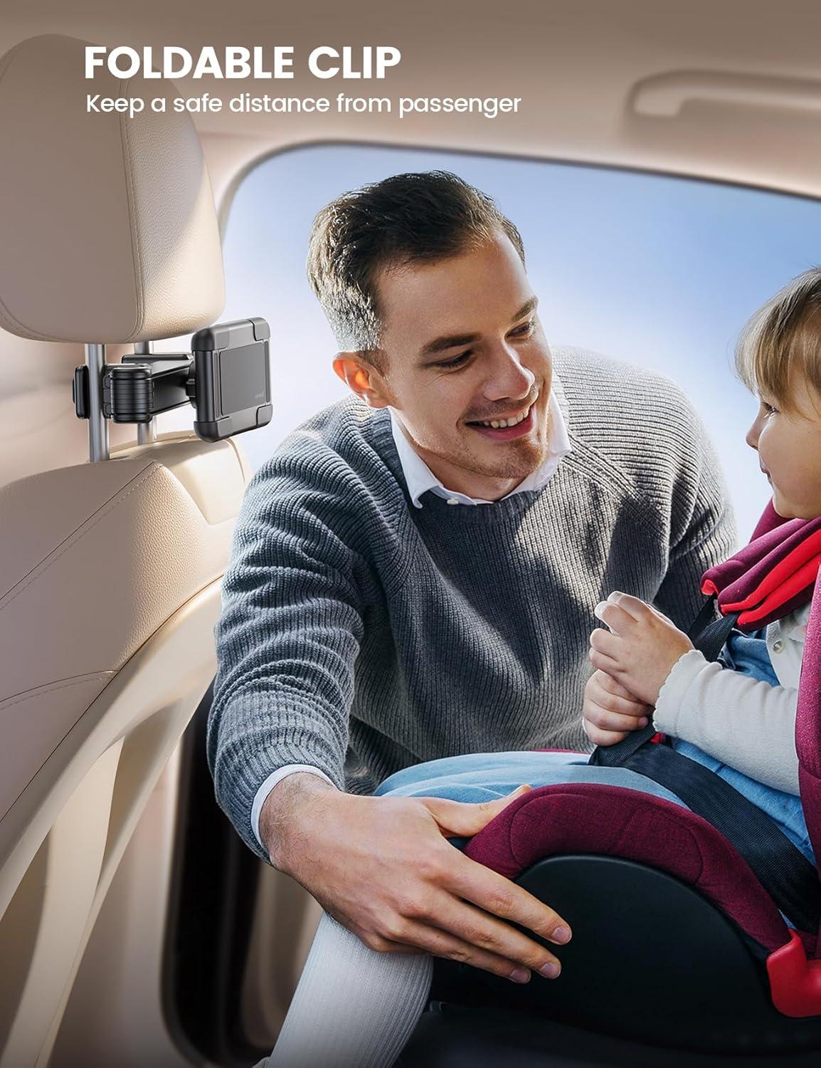 imageLamicall Car Headrest Tablet Holder  Lockable Thick Case Friendly Foldable Clip Car Backseat Tablet Mount Car Accessories for Kids for iPad Pro Air Mini Galaxy Fire HD 4713quot Tablets4713 Tablets