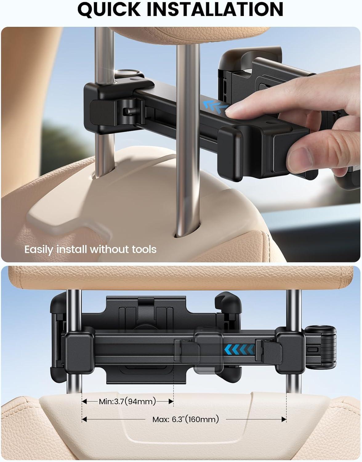 imageLamicall Car Headrest Tablet Holder  Lockable Thick Case Friendly Foldable Clip Car Backseat Tablet Mount Car Accessories for Kids for iPad Pro Air Mini Galaxy Fire HD 4713quot Tablets4713 Tablets