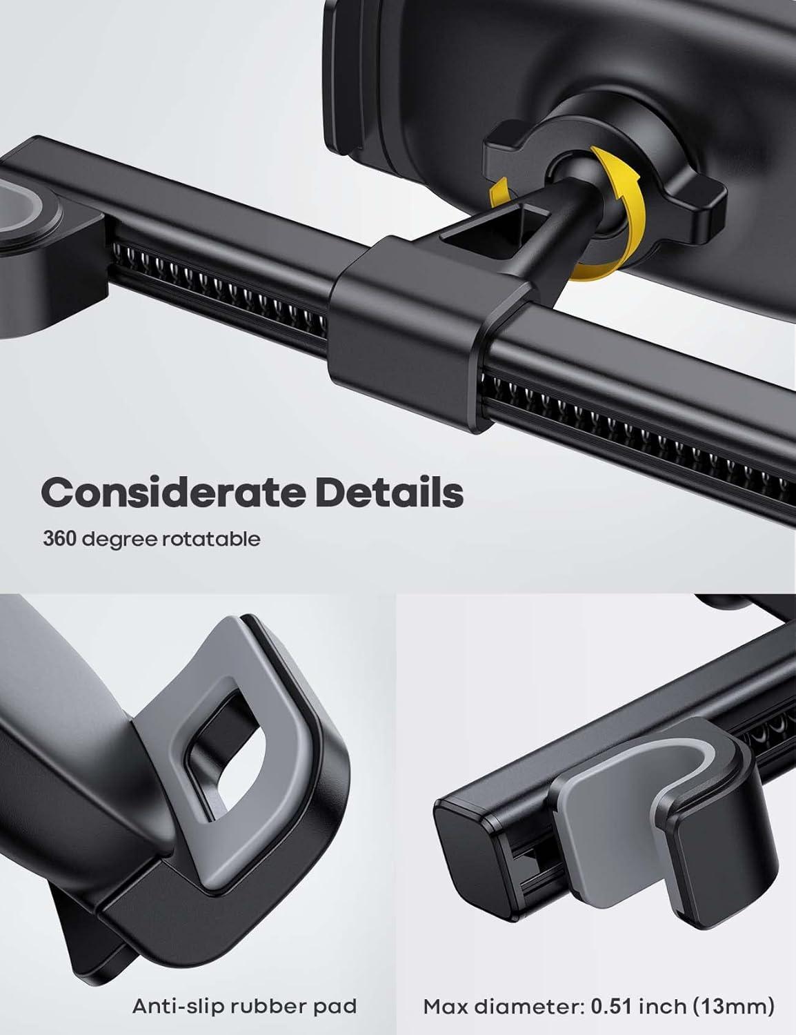 imageLamicall Car Tablet Mount Headrest Tablet Holder  Car Back Seat Travel Stand for Kids Compatible with iPad Pro Air Mini Galaxy Tab Fire HD 4713quot Cell Phone Tablets and DevicesBlack