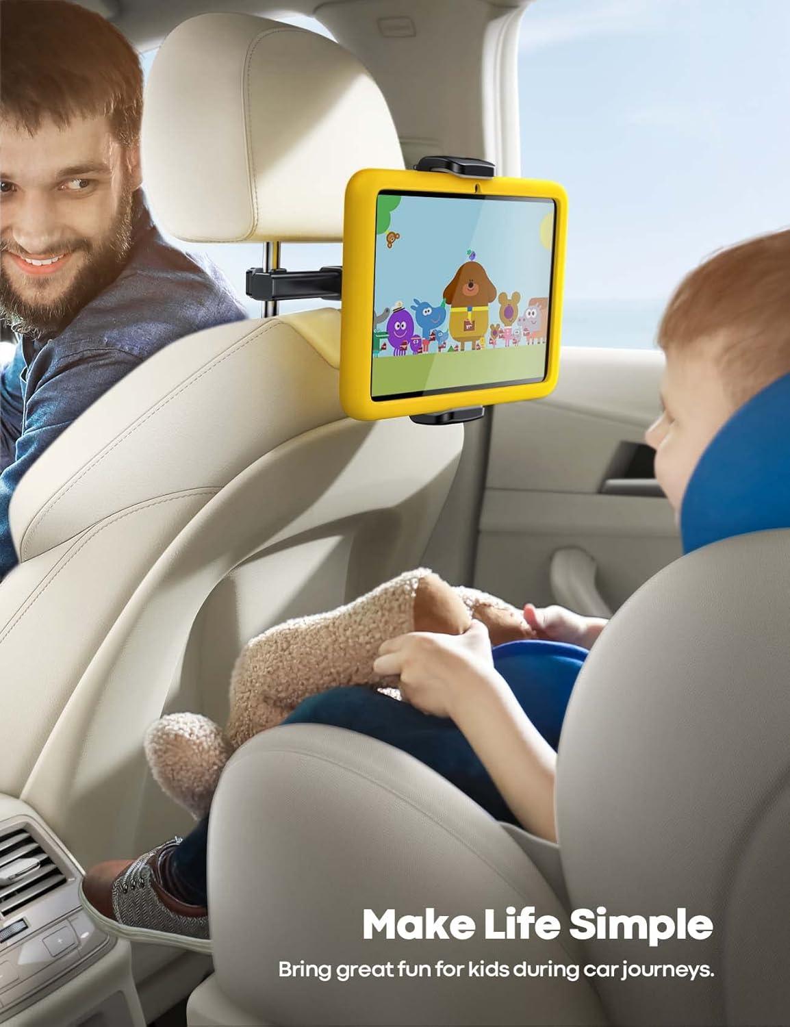imageLamicall Car Tablet Mount Headrest Tablet Holder  Car Back Seat Travel Stand for Kids Compatible with iPad Pro Air Mini Galaxy Tab Fire HD 4713quot Cell Phone Tablets and DevicesBlack
