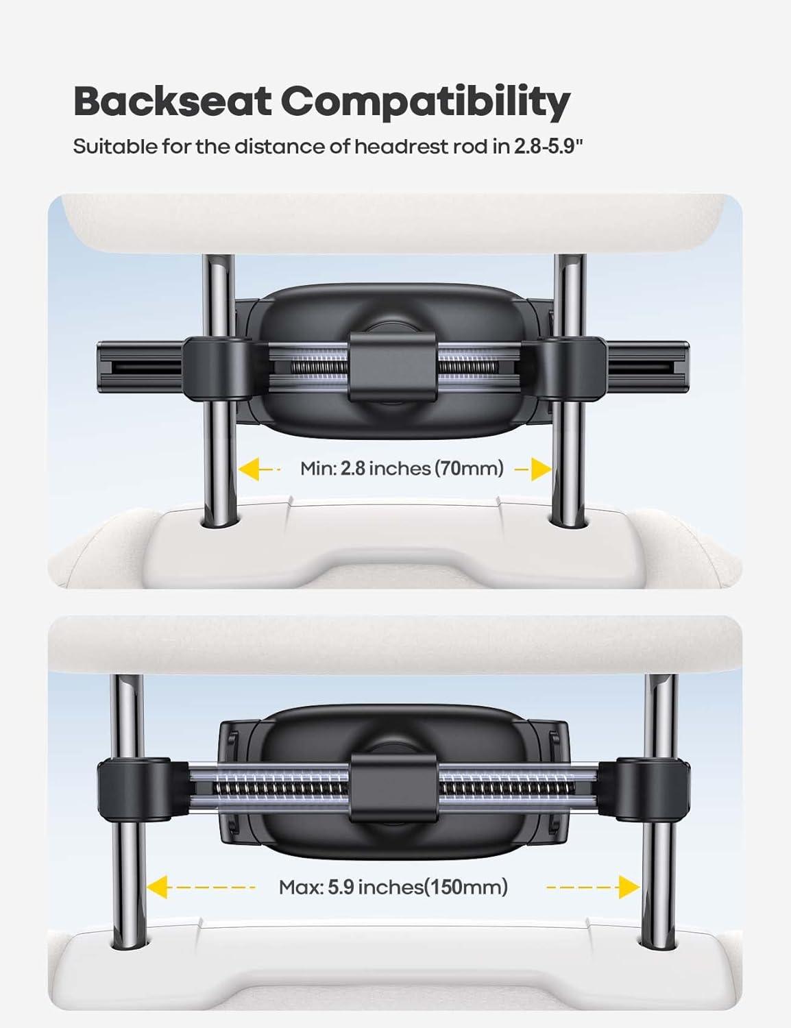 imageLamicall Car Tablet Mount Headrest Tablet Holder  Car Back Seat Travel Stand for Kids Compatible with iPad Pro Air Mini Galaxy Tab Fire HD 4713quot Cell Phone Tablets and DevicesBlack