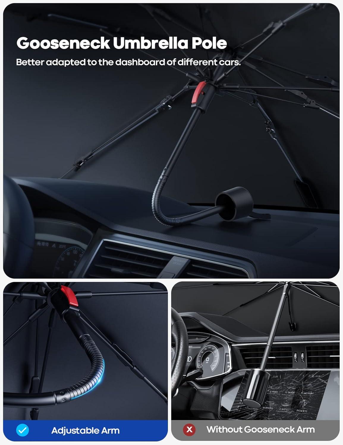 imageLamicall Car Windshield Sunshade Umbrella  Foldable Car Windshield Sun Shade Cover 5 Layers UV Block Coating 52quotx31quot Front Window Heat Insulation Protection for Auto Sedan SUV Windshield