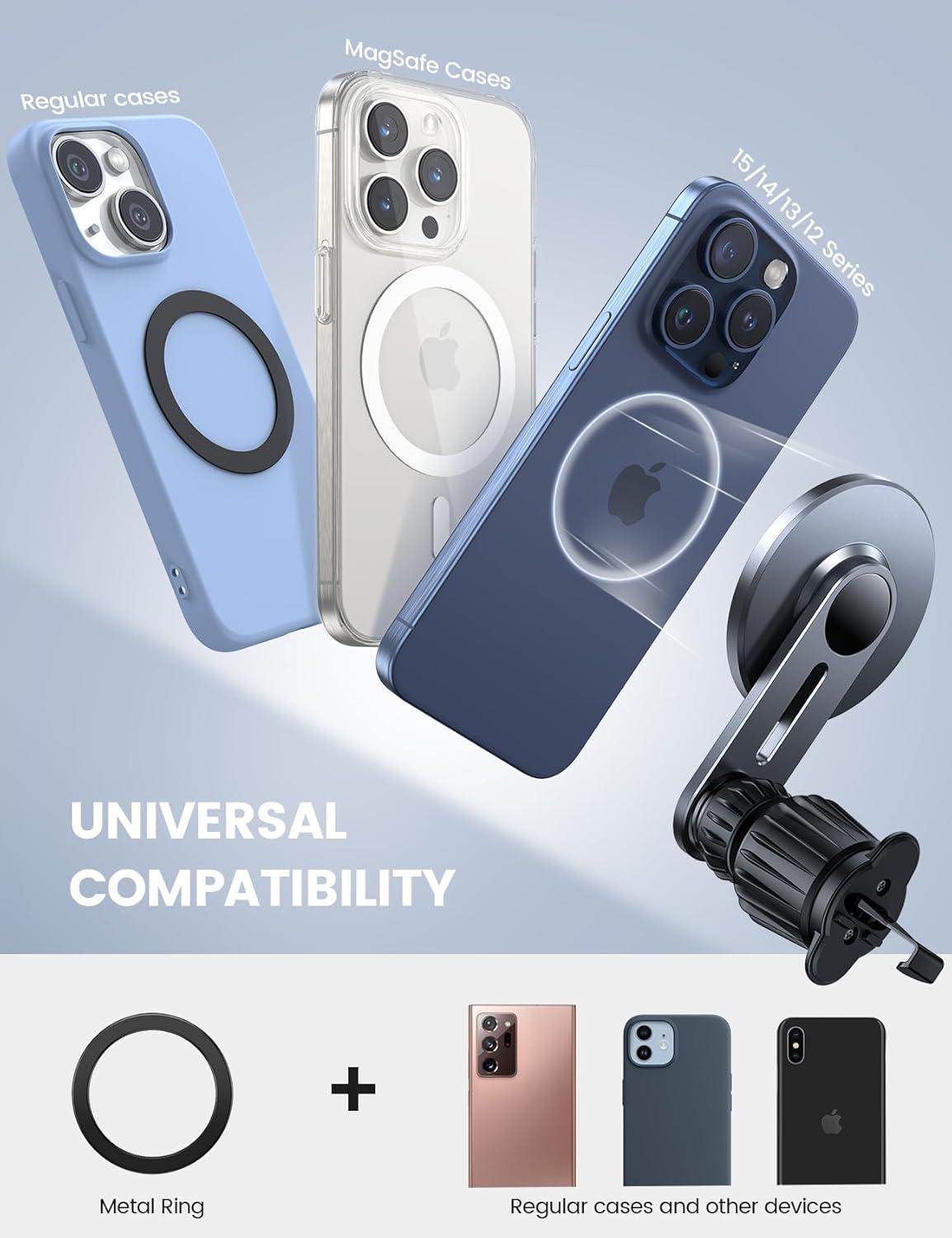 imageLamicall Fits MagSafe Car Mount Vent  2024 Upgraded HD Glass Surface Magnetic Phone Holders for Your Car  Car Phone Holder Mount for iPhone 16 15 14 13 Pro Plus Max Mini for Mag Safe Case